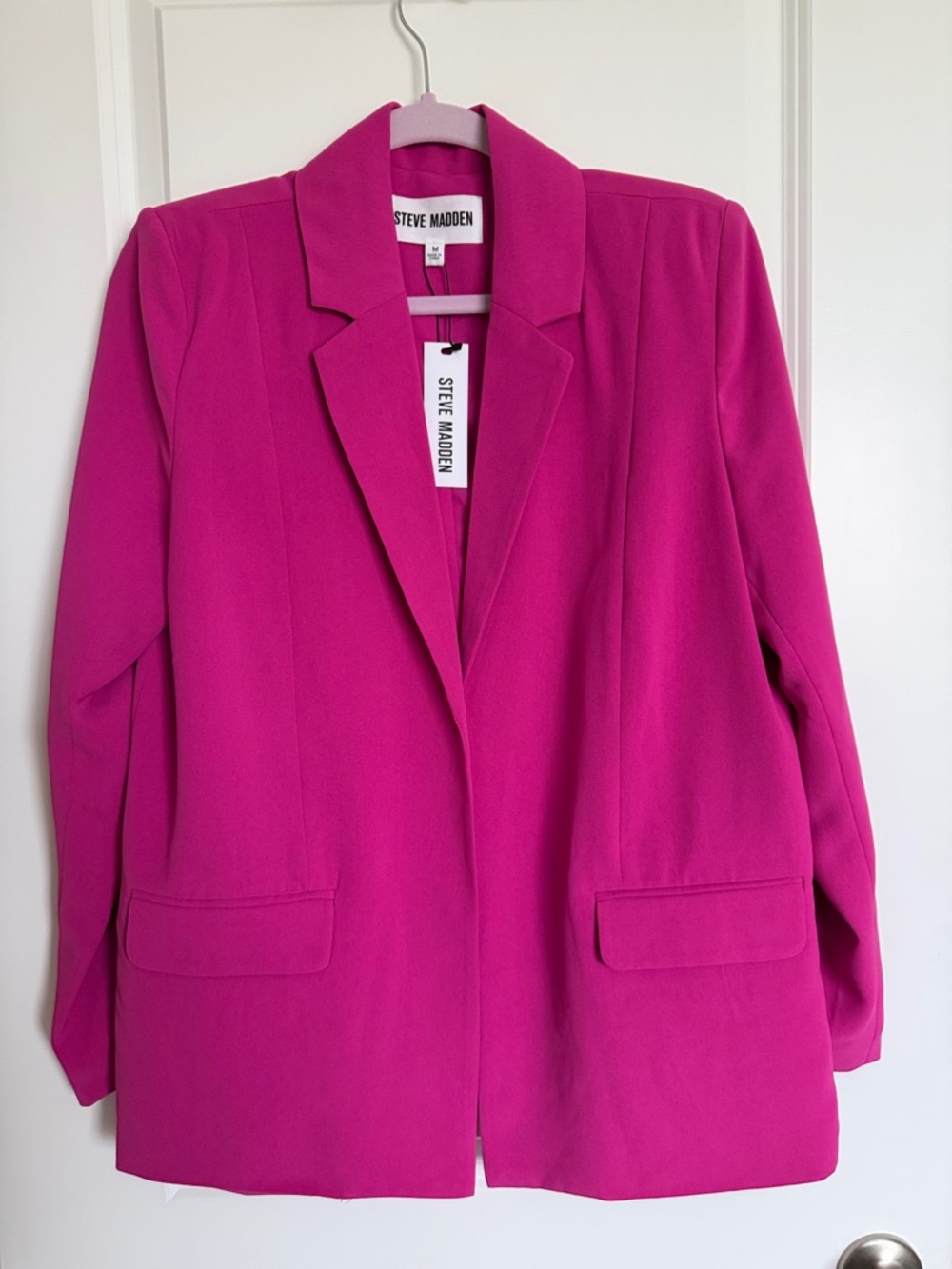 Steve Madden Bright Fuchsia Open-Front Blazer